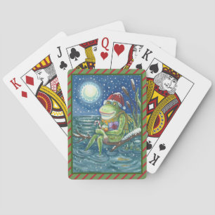 FROG ON LOG, CHRISTMAS PONT DE CARTES DE JEU Poker