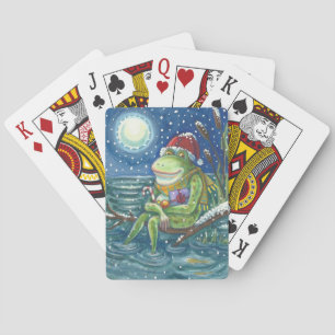 FROG ON LOG, CHRISTMAS PONT DE CARTES DE JEU Poker