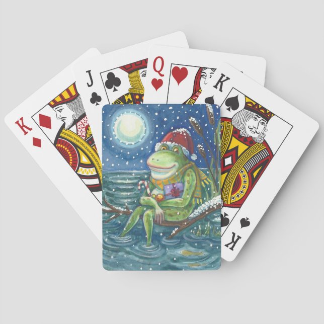 FROG ON LOG, CHRISTMAS PONT DE CARTES DE JEU Poker (dos)