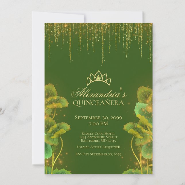 Frog Princesse Quinceanera Invitation (Devant)