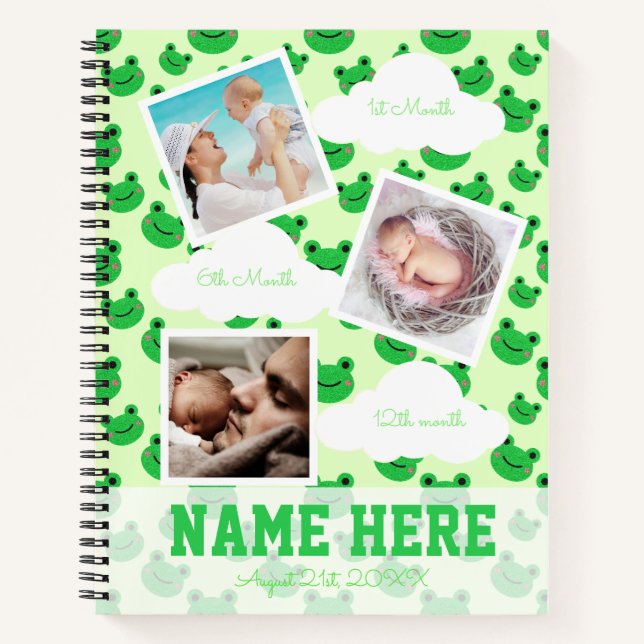 Froggy 1er anniversaire Baby Milestone Livre d'or (Devant)