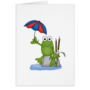 froggy assise sous parapluie