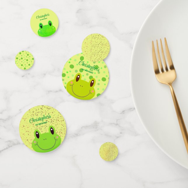 Froggy First Birday Party Frog Confetti (Groupe)