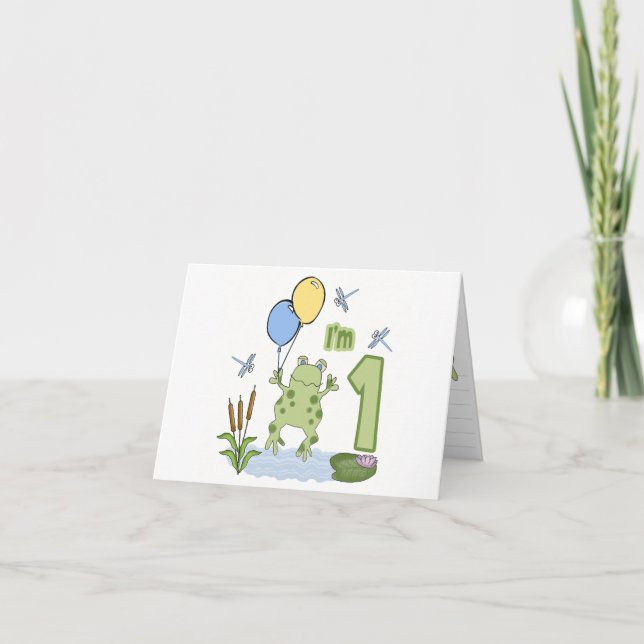 Froggy First Birthday Fill-in Invitations (Devant)