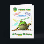 Froggy friend 9ème anniversaire carte avec des pla<br><div class="desc">Une grenouille heureuse raconte des blagues d'anniversaire</div>