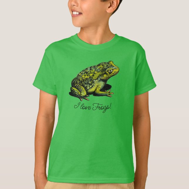 Froggy, j'adore les grenouilles !  T-Shirt (Devant)