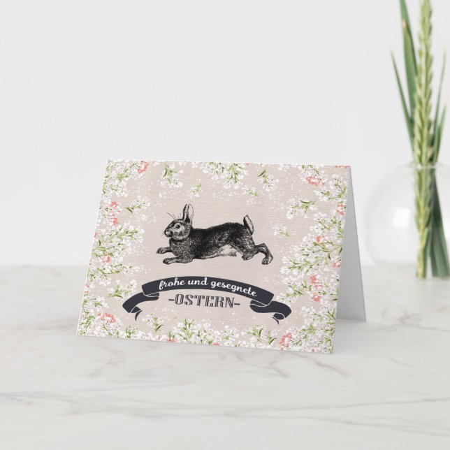 Frohe Ostern. Carte Pâques en allemand (Devant)