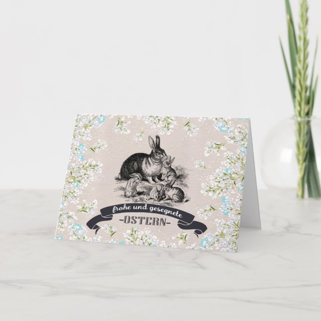 Frohe Ostern. Carte Pâques en allemand (Devant)