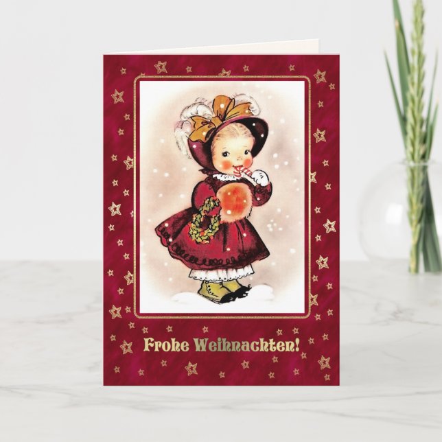 Frohe Weihnachten. Carte de Noël en allemand (Devant)