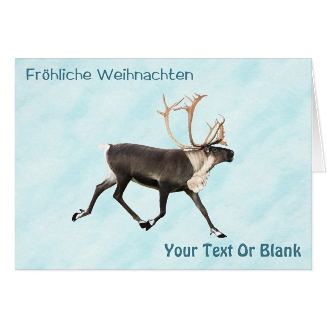 Fröhliche Weihnachten - Caribou (Reindeer) Sur Nei (Devant horizontal)