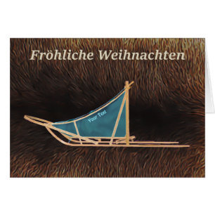 Fröhliche Weihnachten - Chien - traîneau