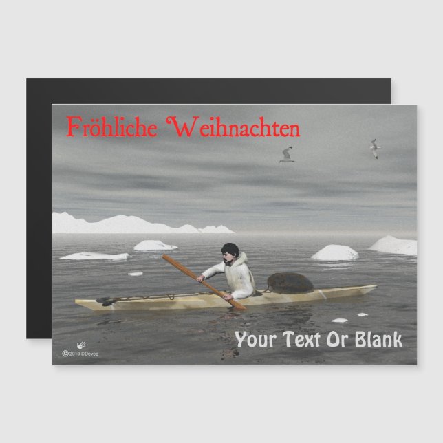 Fröhliche Weihnachten - Inuit Kayak (Devant / Derrière)