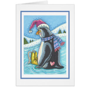 FROID FOND COEUR CHAUD PENGUIN CARTE DE SALUT B