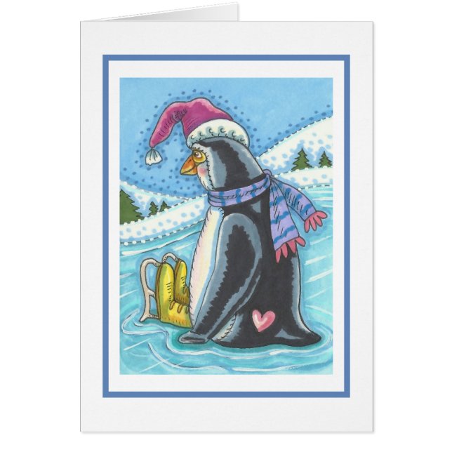 FROID FOND COEUR CHAUD PENGUIN CARTE DE SALUT B (Devant)