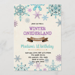Froid Winter Wonderland invitation Anniversaire