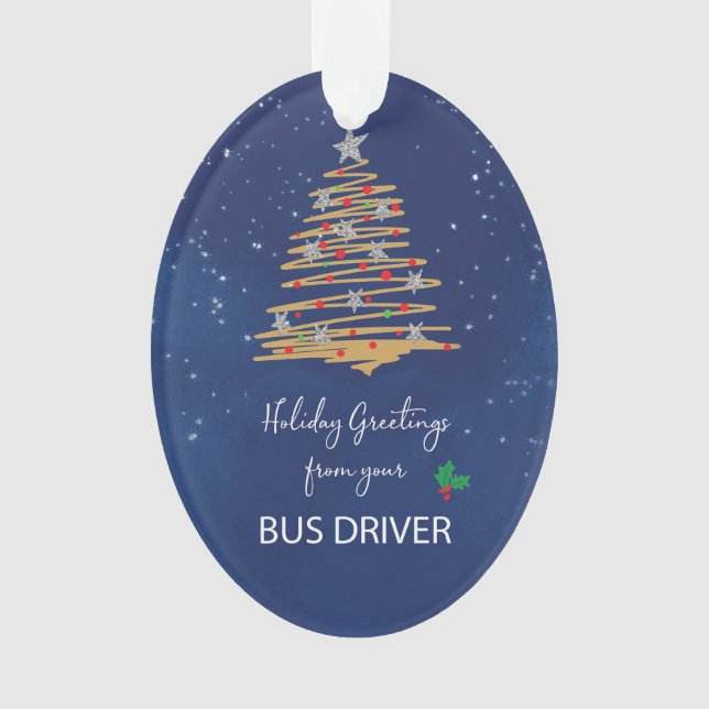FROM Bus Driver Christmas Tree Nom personnalisable (devant)