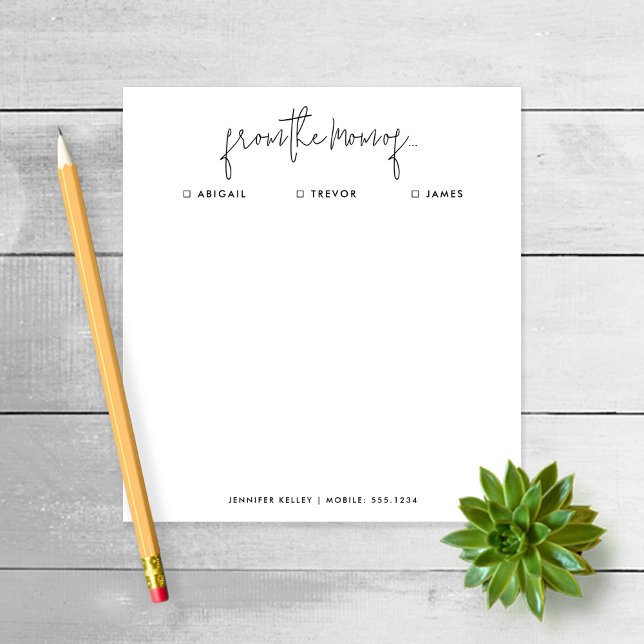 "From the Mom of" Note au Bloc-notes de l'école (Créateur téléchargé)