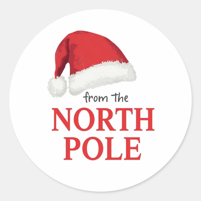 From the North Pole Christmas Sticker | Santa Hat  (Devant)