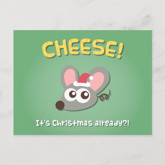 Fromage de souris C'est Noël Pun Humour Carte de v (Devant)
