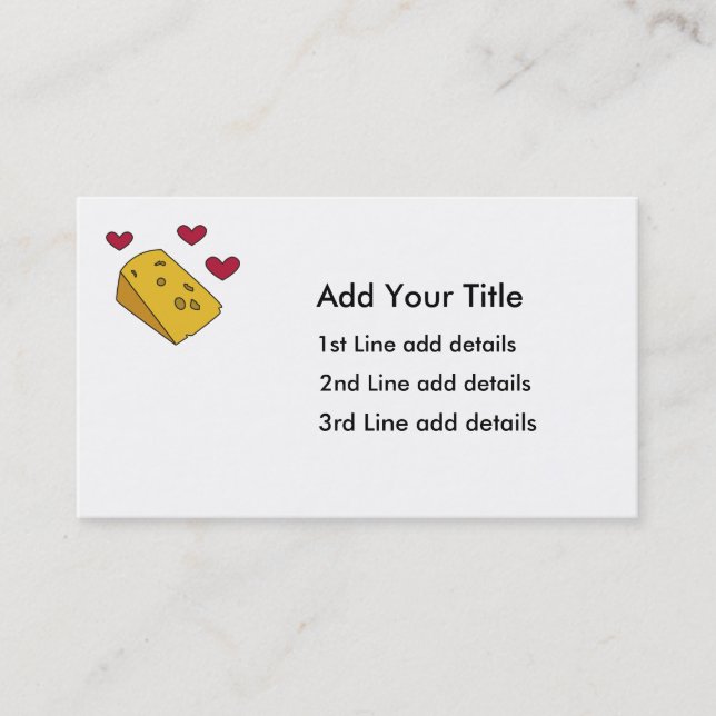 Fromage et carte de visite de baisers (Devant)