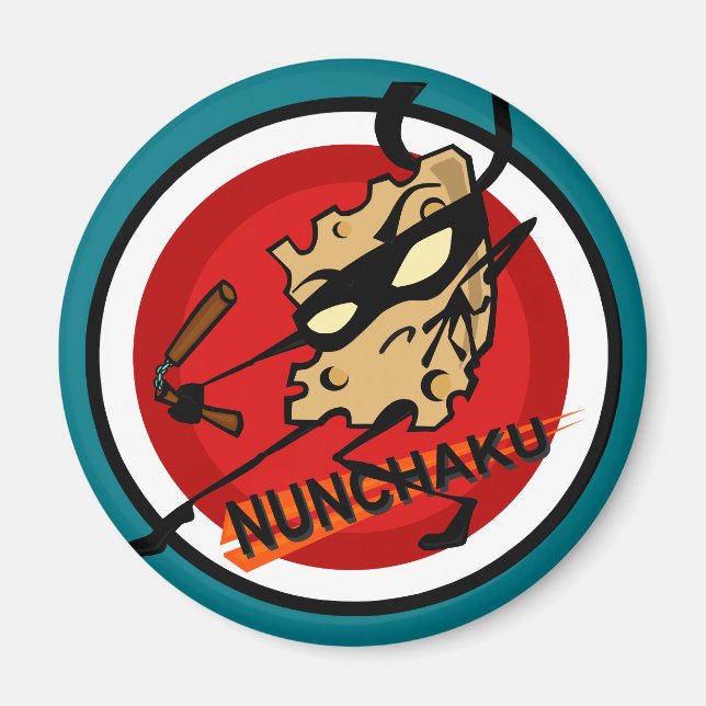 FROMAGE NINJA AVEC MAGNET ROND NUNCHUCKS (Devant)