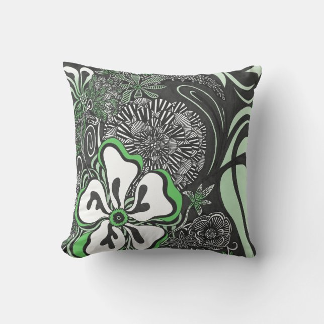 Fronce Floral | Couleur Personnalisable | Coussin  (Recto)