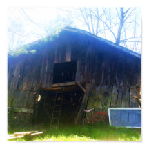 Front View une grange rustique de 100 ans Poster