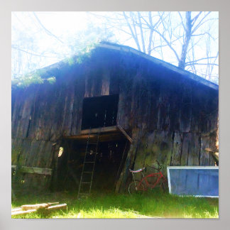 Front View une grange rustique de 100 ans Poster