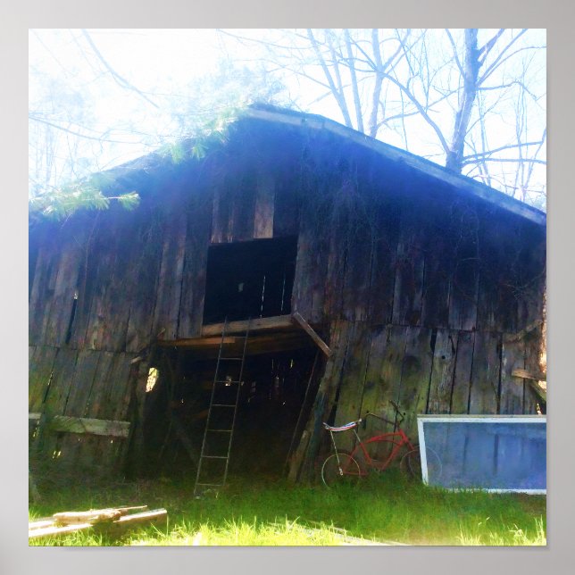 Front View une grange rustique de 100 ans Poster (Devant)