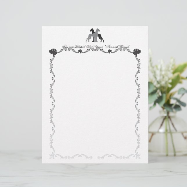 Frontière florale du Grand Danois  (Debout devant)