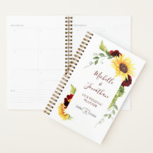 Frontière florale Wedding planner de tournesol ros