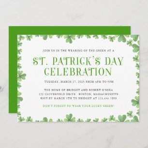 Frontière shamrock St. Patrick's Day Invitation