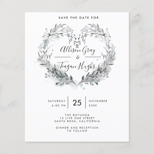 Frost du budget Enregistrer la feuille de dates (Devant)