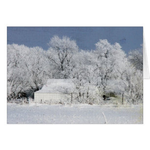 Frosty Iowa Farm Blank Toute Occassion