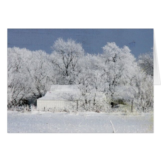 Frosty Iowa Farm Blank Toute Occassion (Devant horizontal)