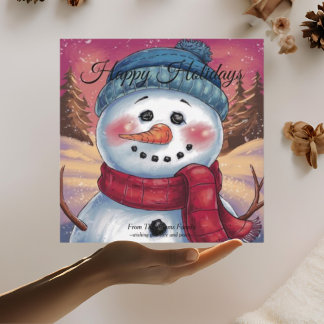 Frosty la carte de vacances Snowman