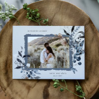 Frosty Winter Floral Enregistrer La Date Carte Pos