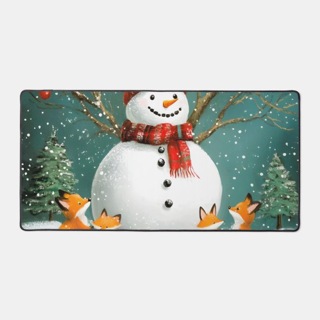 Frosty Winter Whimsical Snowman Fox Wonderland (Recto)