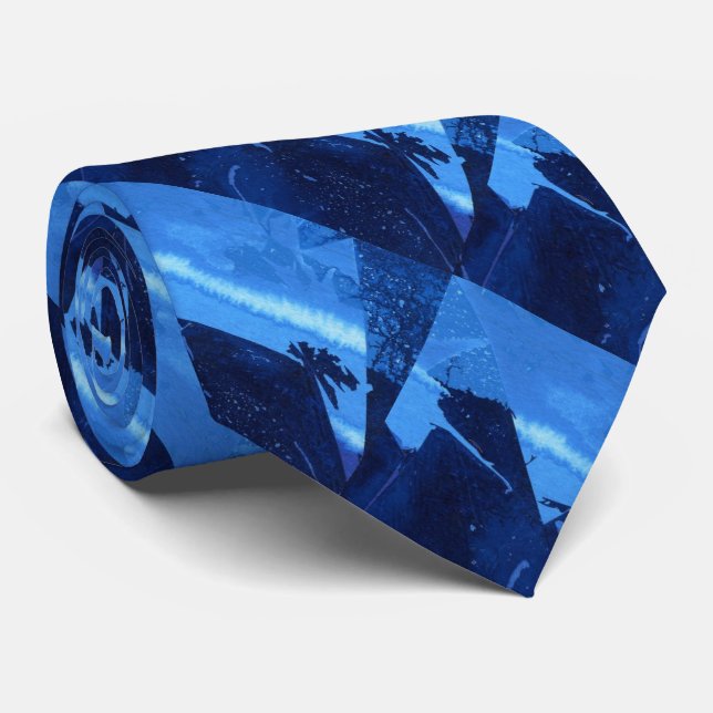 "Frozen Ridge #2" Cravate de conception abstraite (Roulé)
