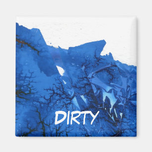 "Frozen Ridge 4" Lave-vaisselle Abstrait Magnet d'