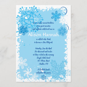 FROZEN SNOWFLAKES Bar Bat mitzvah Invitation