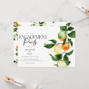 Fruit aux agrumes Invitations des parties d'enga