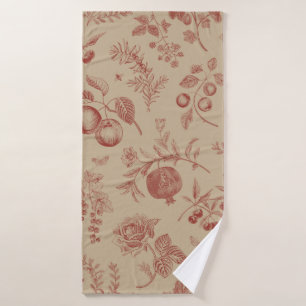 Fruit, berry and flowers. Autumn seamless pattern