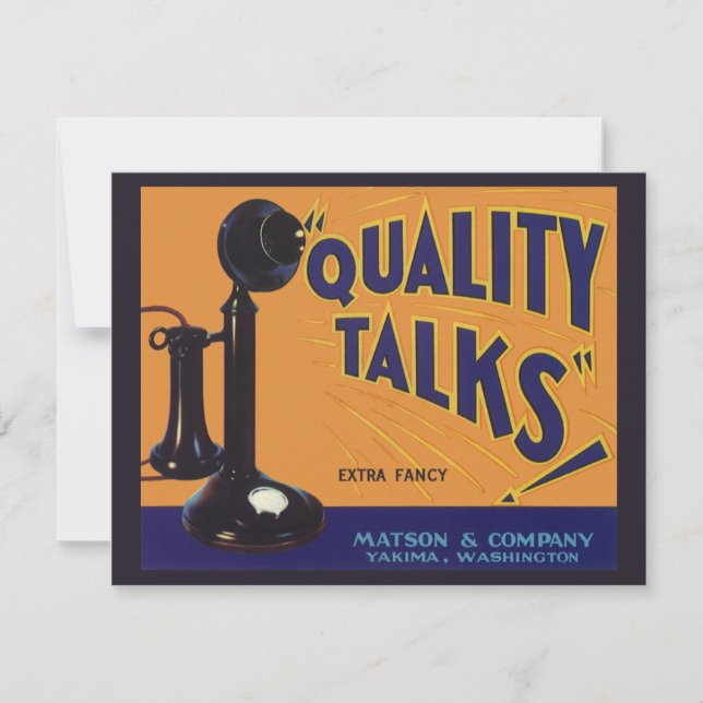 Fruit Crate vintage Art Étiquette, Téléphone à l'a (Devant)