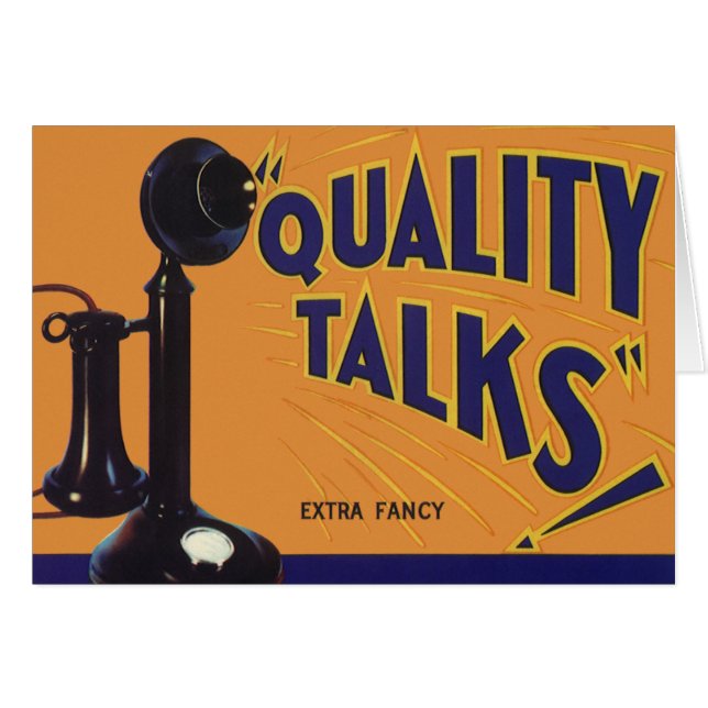 Fruit Crate vintage Art Étiquette, Téléphone à l'a (Devant horizontal)