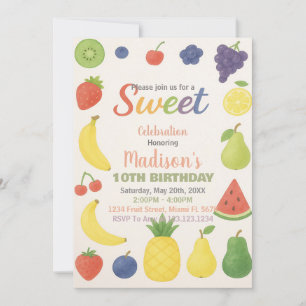 Fruit d'agrumes tropicaux Invitation d'anniversair