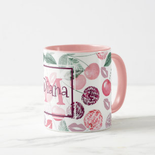 Fruit de cerise rouge chic tasse de café