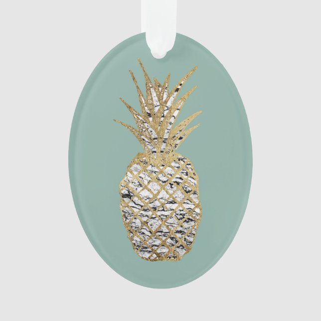 Fruit de marbre chic moderne d'ananas d'or (devant)