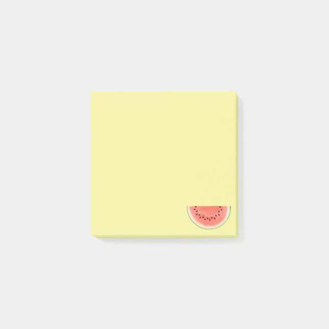 Fruit de pastèque tropicale sur des Post-it jaunes (Devant)