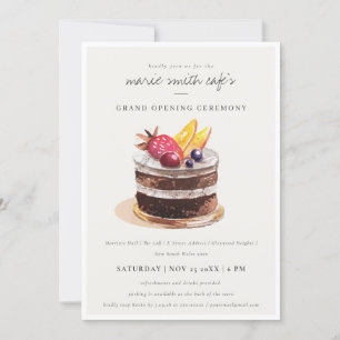 Fruit Dessert Cake Store Grand Invitation d'ouvert